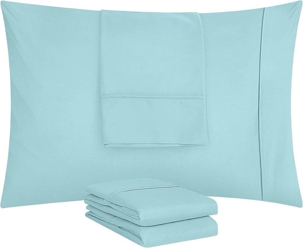 Utopia Bedding Standard Pillow Cases - Soft Brushed Microfiber - 4 Pack, Spa Blue - 20 x 26 Inches