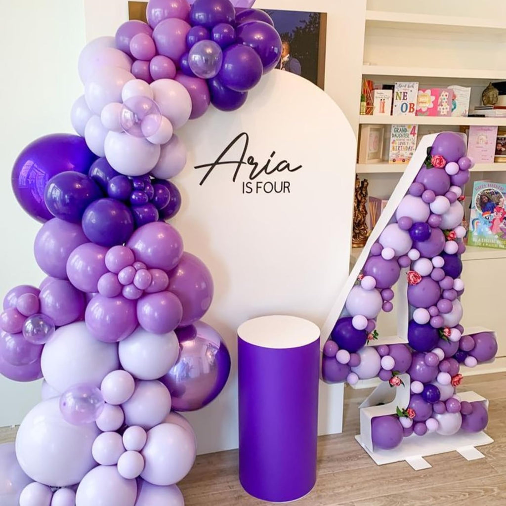 Skiennix 12-Inch Pearl Metallic Light Purple Balloons - 50PCS Confetti for Birthday & Wedding Decor