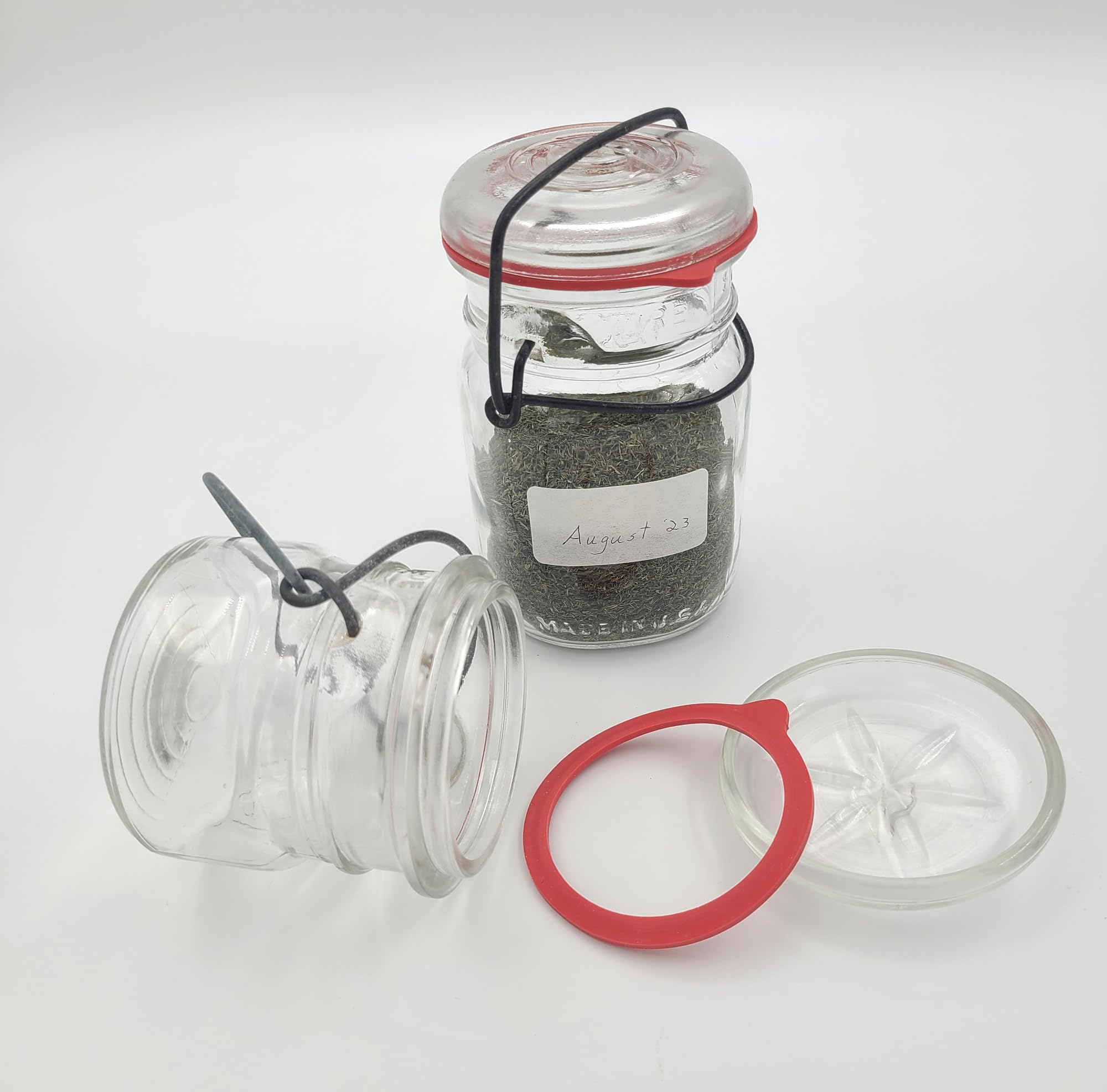 Canning Jar Seal Bundle Includes 48 Wide Mouth Viceroy Jar Rubbers With Tab and 48 Dissolvable Sunivale Jar Labels Replacement Jar Seals for Old Style Canning Jars Natural Rubber Rings