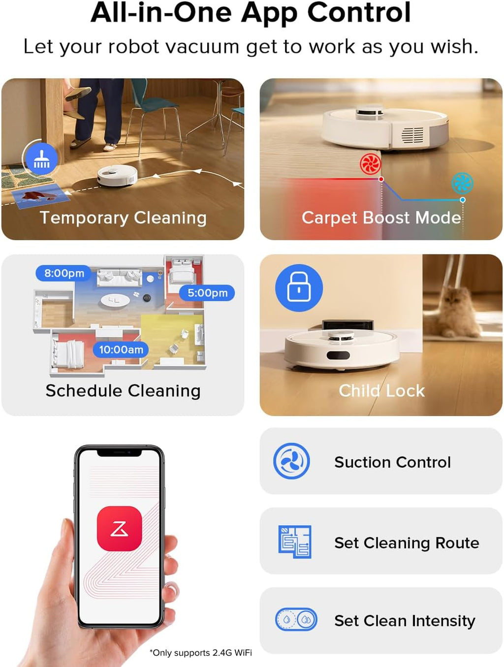 Roborock Q7 L5 Robot Vacuum & Mop Combo - 8,000Pa Suction, LiDAR Navigation, Self-Charging, White
