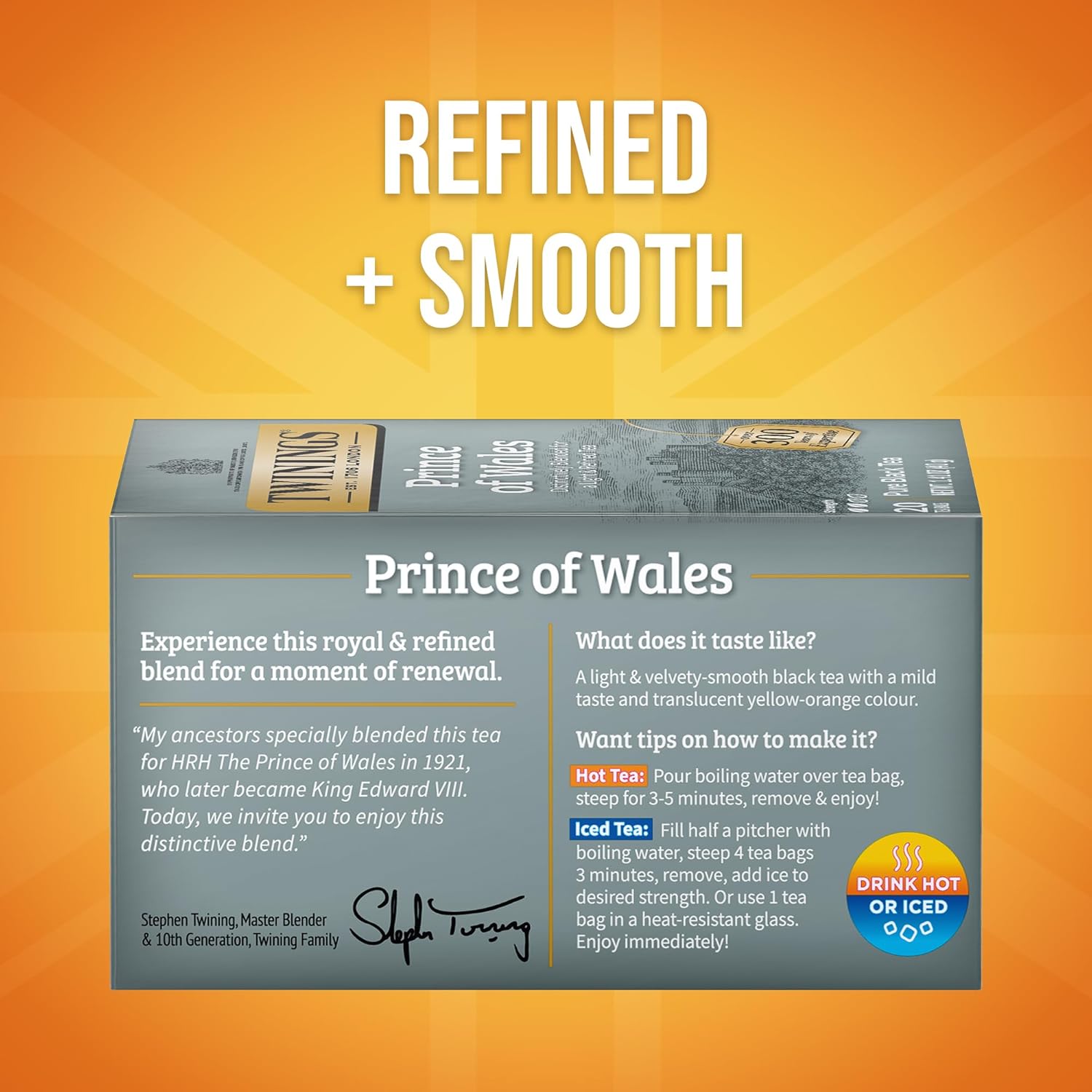 Twinings Prince of Wales Black Tea - Velvety Smooth & Mild, 120 Individually Wrapped Bags (6 Pack)