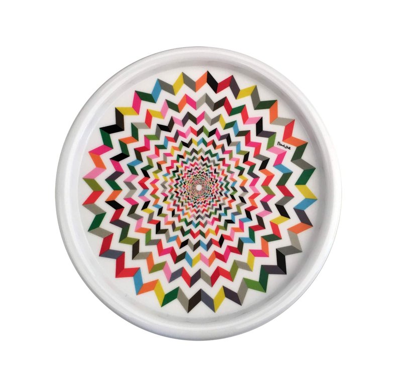 French Bull Lazy Susan Round Rotating Melamine Kitchen Pantry Cabinet Tableware Organizer-Platter, Turntable, Serving, 9-inch, Ziggy