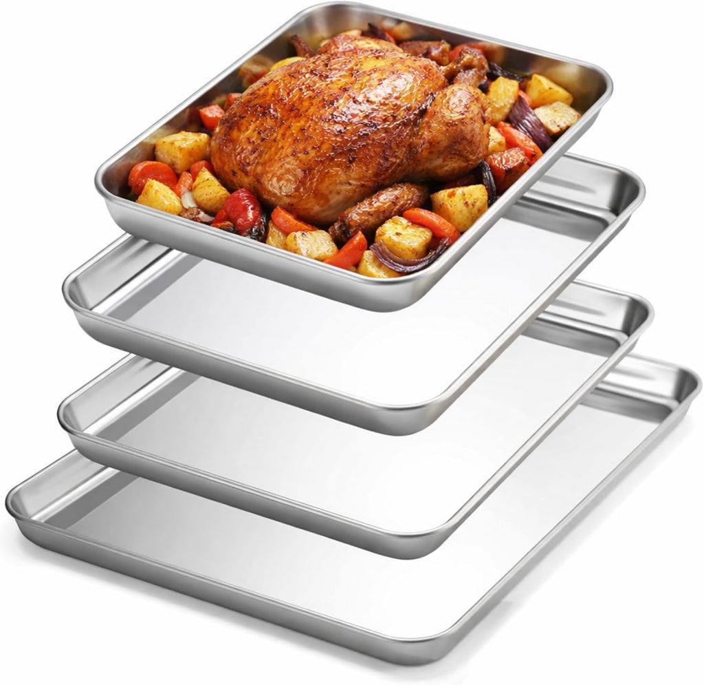 Skiennix Stainless Steel Baking Pans Set - Heavy Duty Non-Stick Cookie Sheets | 16/18/20/24 Inch