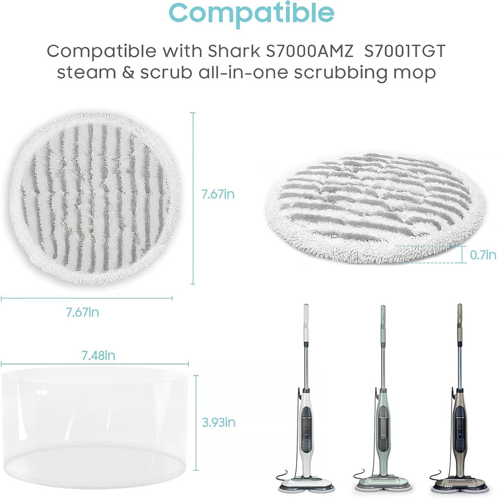 Skiennix Steam Mop Pads - Upgraded 8-Pack Replacement Kit for Shark S8201, S8001, S7001 | All-in-One Cleaning Solution