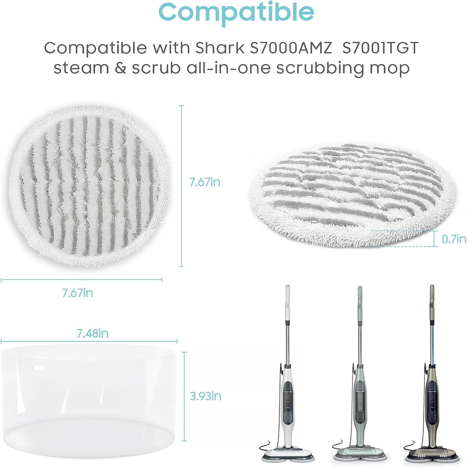 Skiennix Steam Mop Pads - Upgraded 8-Pack Replacement Kit for Shark S8201, S8001, S7001 | All-in-One Cleaning Solution