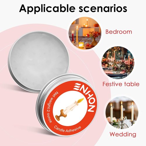 Enhon Candle Adhesive | 4 Pack 8oz Taper Stick Glue for Secure Wedding & Holiday Decor