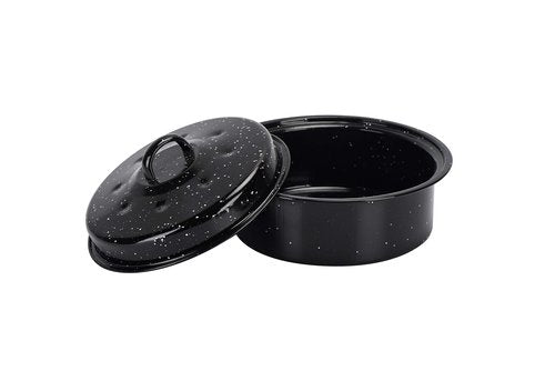 ENAMORY 3-QT Black Covered Round Roaster Pan