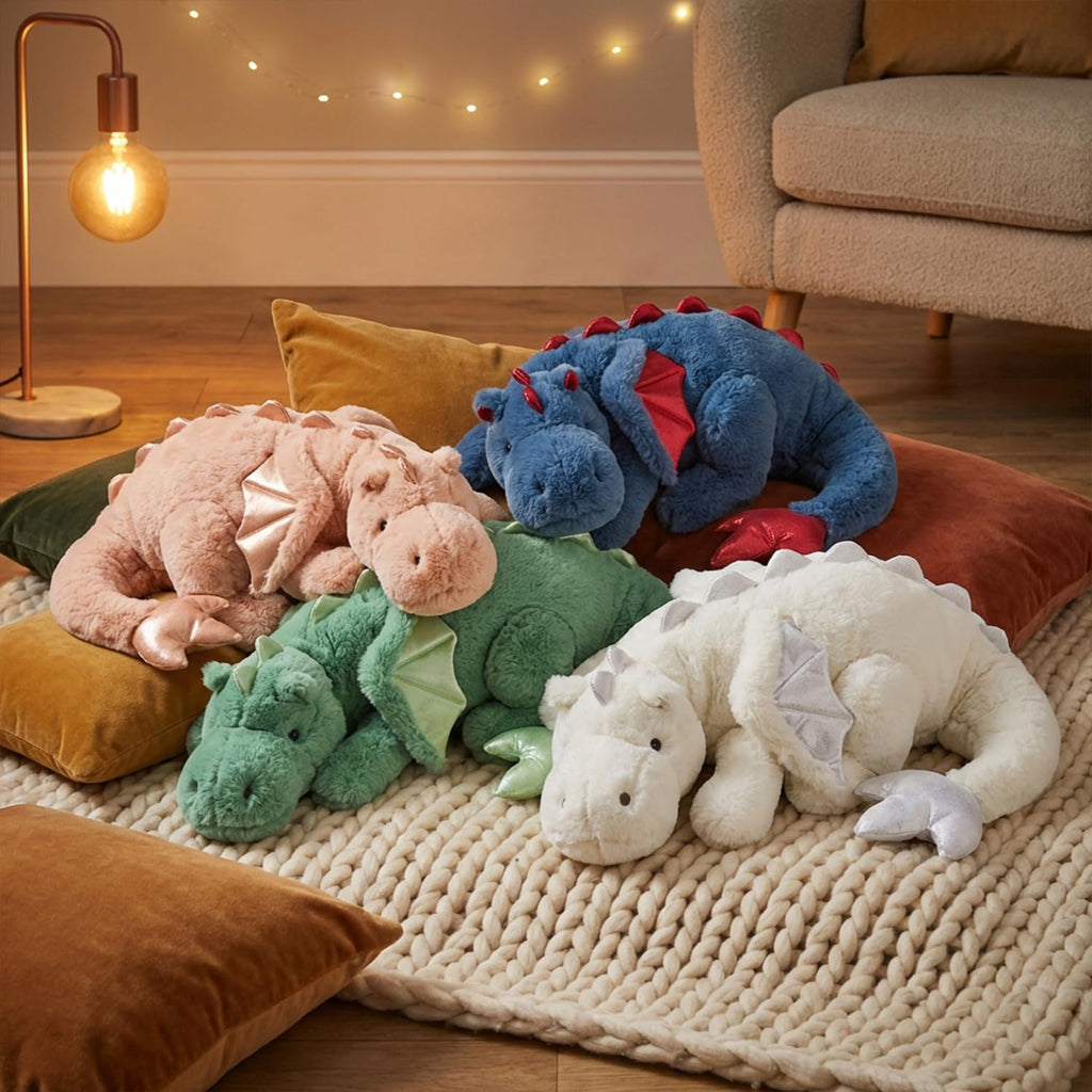 ARELUX Giant 50in 3Lb Big Blue Dragon Large Stuffed Animals Cute Plush Toy Fuzzy Jumbo Dinosaur Pillow Plushies with Wings Cuddly Soft Pterosaur Plushie for Friends Family Member