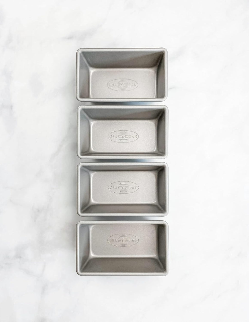 USA Pan Bakeware Nonstick Mini Loaf Pan Set - Durable Aluminized Steel | Set of 4