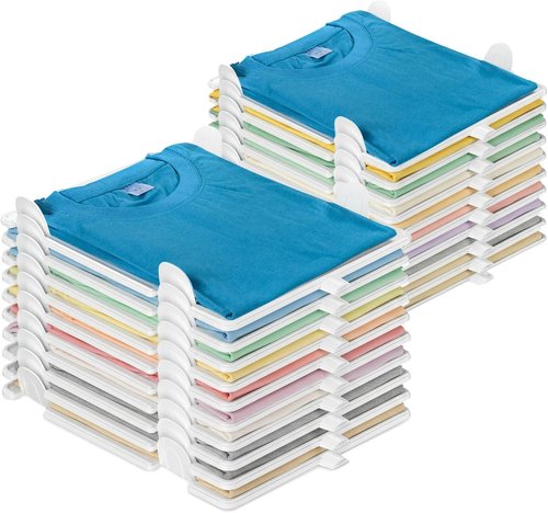 Accenter T-Shirt Organizer - Sturdy Stackable Closet Storage Bins | 20-Pack for Efficient Home Organization