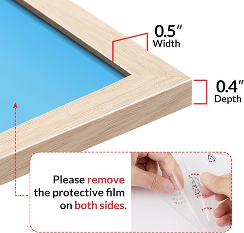 LaVie Home 11x17 Picture Frame - Classic Oak Frame with HD Plexiglas for Vertical/Horizontal Display