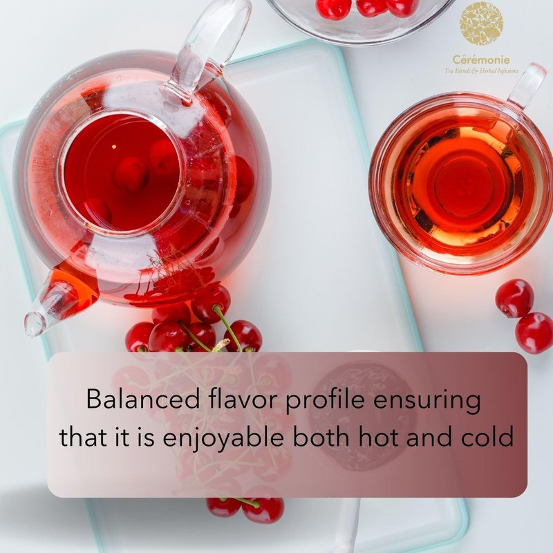 Ceremonie Wild Berry Herbal Fruit Infusion Tea - Full-Bodied, Sweet & Fruity - Caffeine Free with Hibiscus & Wild Berries - Bright Red Hue - 2-3 Minutes Steep Time - 20 Transparent Pyramid Sachet