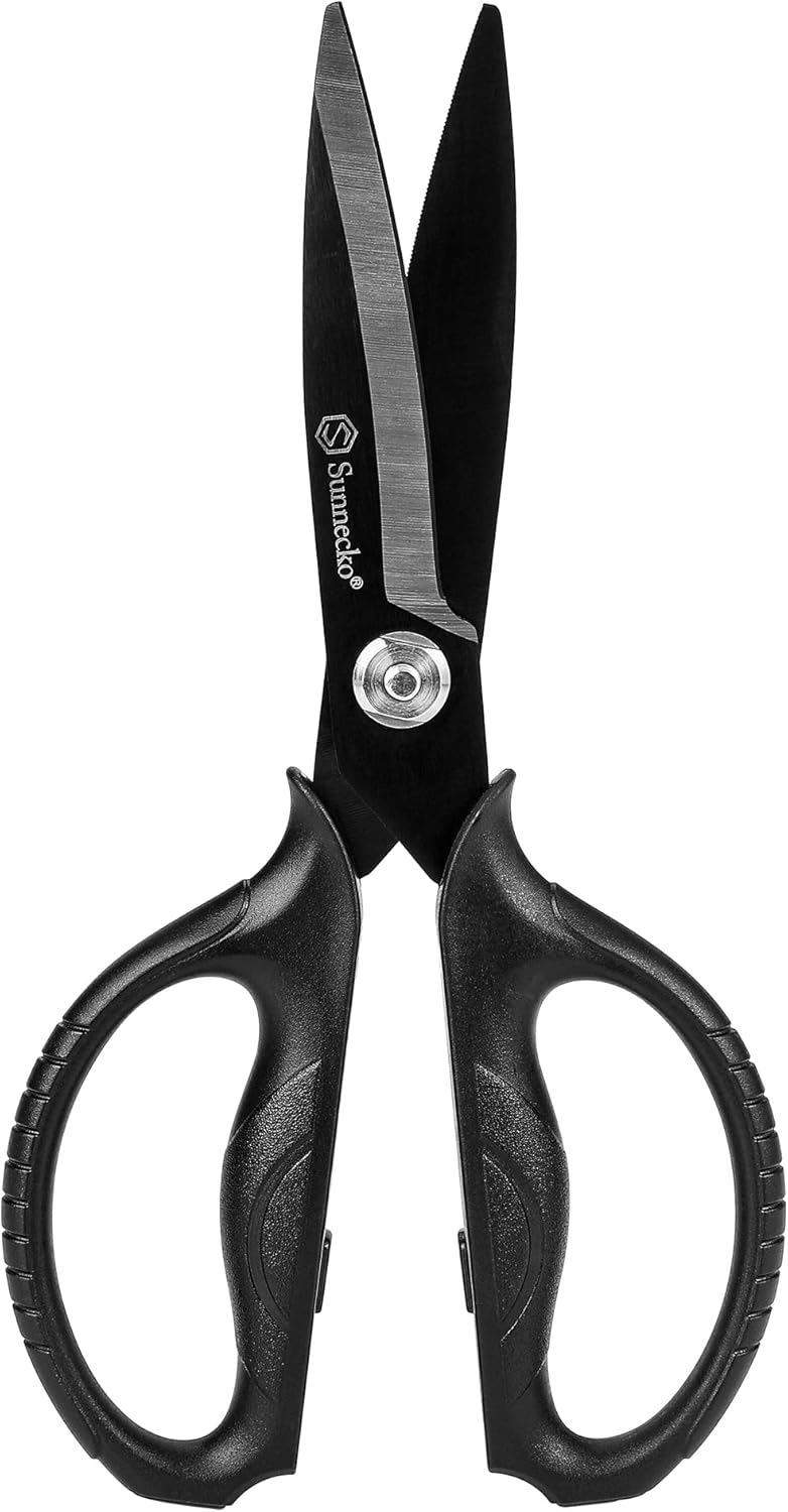 Sunnecko Heavy Duty Kitchen Scissors - Titanium Coated, Micro Serrated Blades, Detachable Design