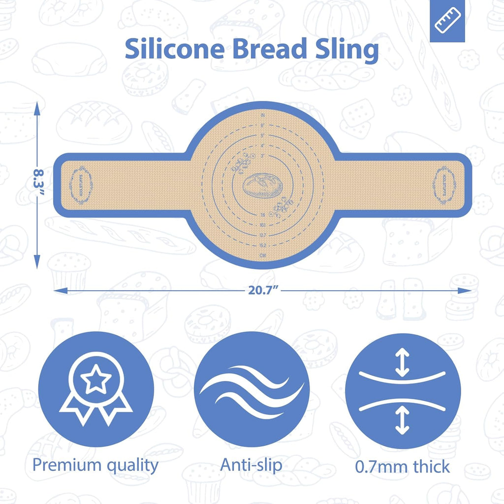 Skiennix Silicone Bread Sling - Non-Stick Sourdough Baking Mat for Easy Transfer | 2PCS Set