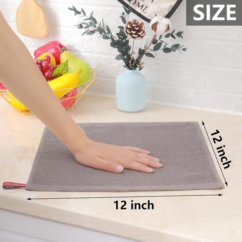 Homaxy 100% Cotton Dish Cloths | Ultra Soft, Absorbent & Quick Drying | 12-Pack, 12 x 12 Inches, Multicolor