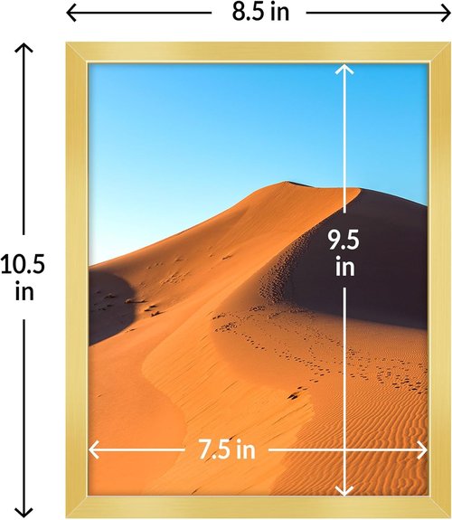 LaVie Home 8x10 Picture Frame - Elegant Gold Frame with HD Plexiglas | Versatile Vertical or Horizontal Display