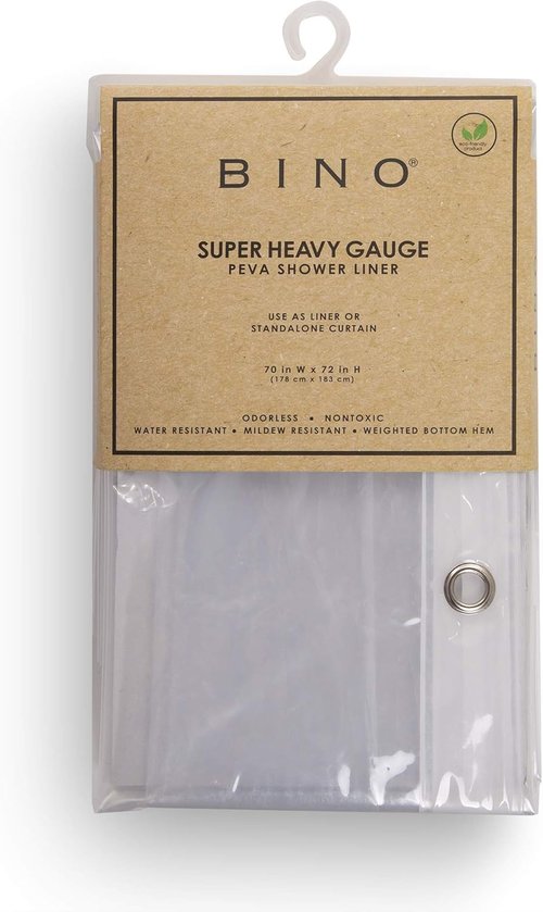 BINO Clear Shower Curtain Liner - Durable 70"x72" PEVA 8G for a Fresh Bathroom Look