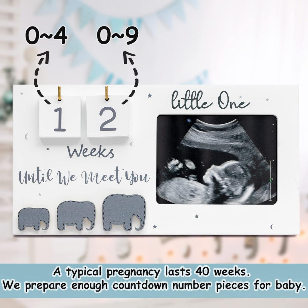Sonogram Picture Frame - Ultrasound Photo Frame with Baby Countdown Weeks | Perfect Gift for Expecting Parents