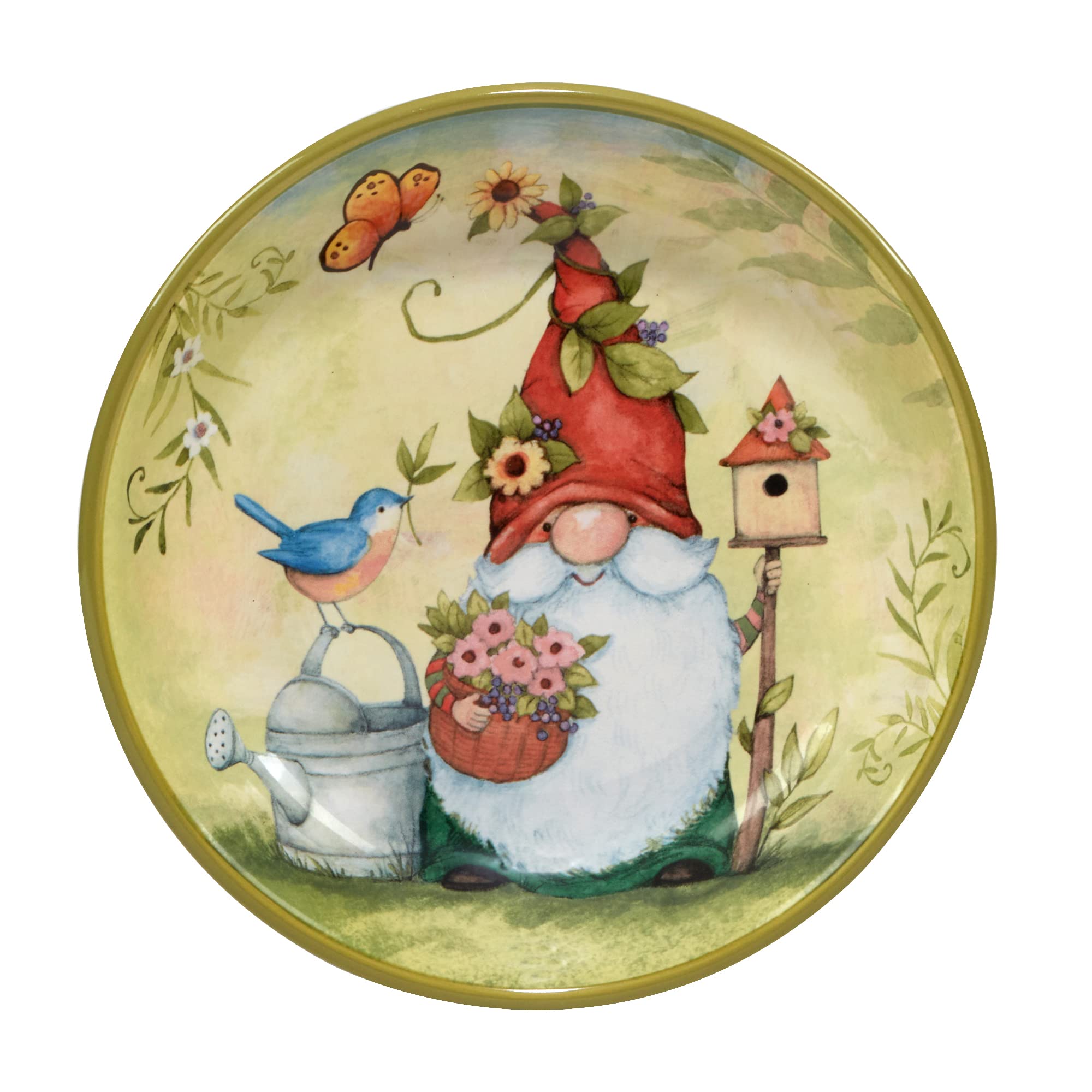 Certified International Garden Gnomes 38 oz. Soup/Pasta Bowls, Set of 4 Assorted Designs