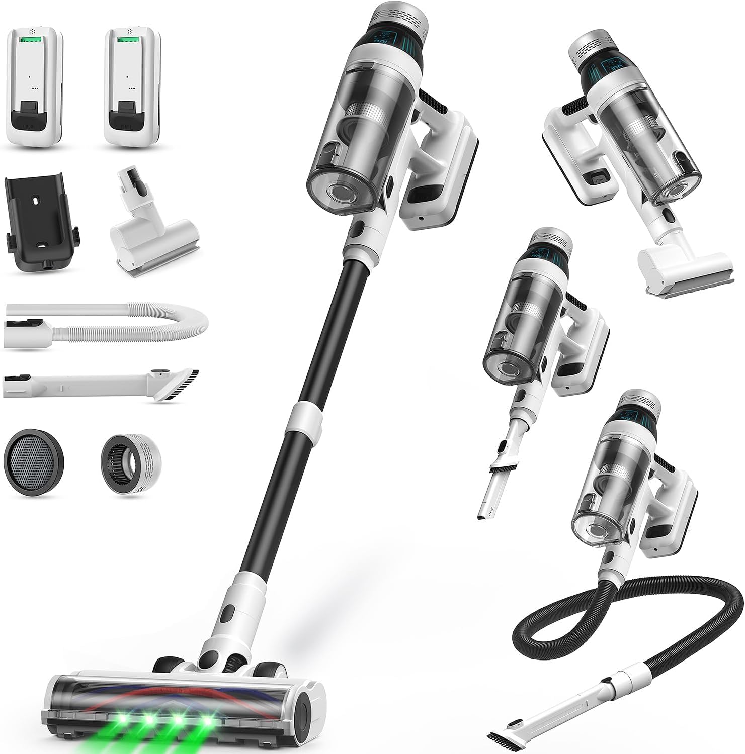 Skiennix Cordless Vacuum Cleaner - 15-in-1 Powerful Stick with LED Display & 110 Min Runtime | Lightweight for Hard Floors & Carpets