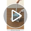 Broom and Dustpan Set with Adjustable Long Handle - Blue & White