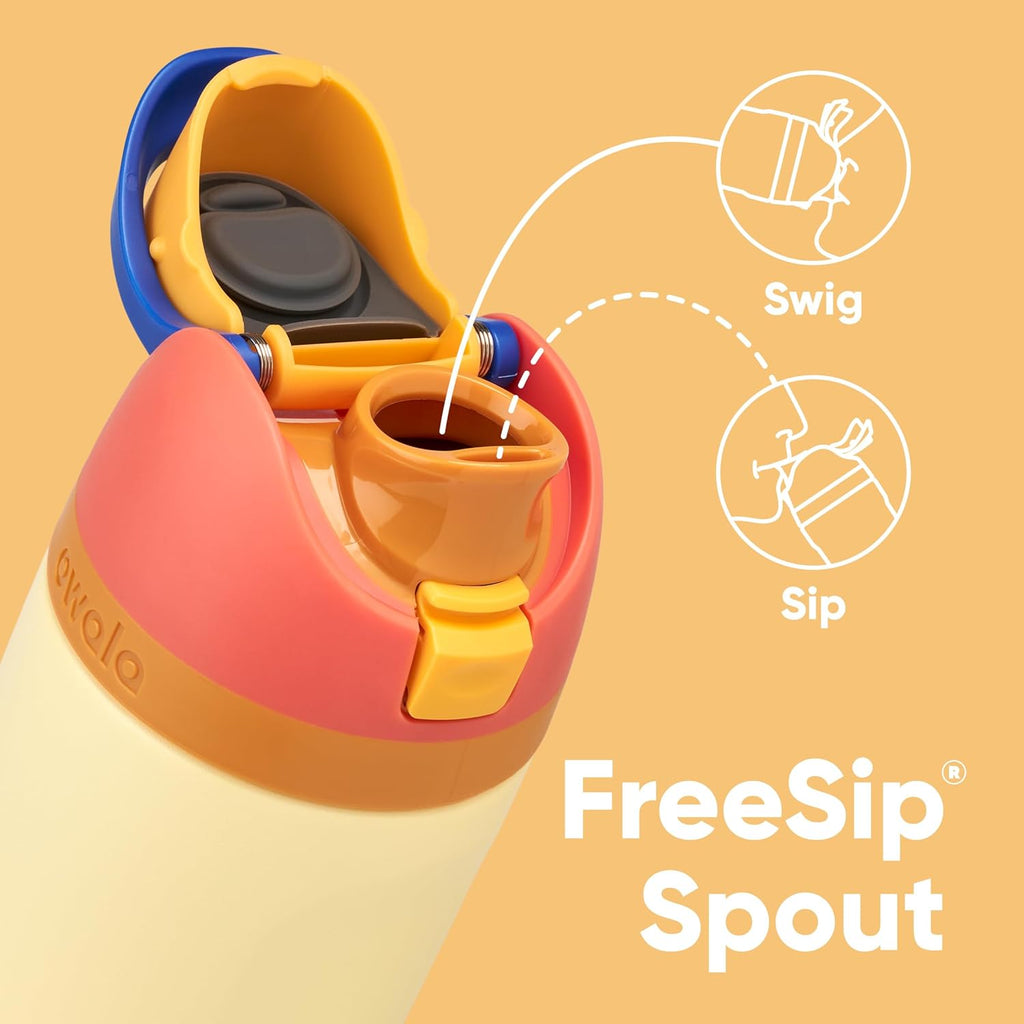 Owala Kids FreeSip Insulated Stainless Steel Water Bottle - BPA-Free, 16 oz, Misty Horizon | Perfect for Sports & School