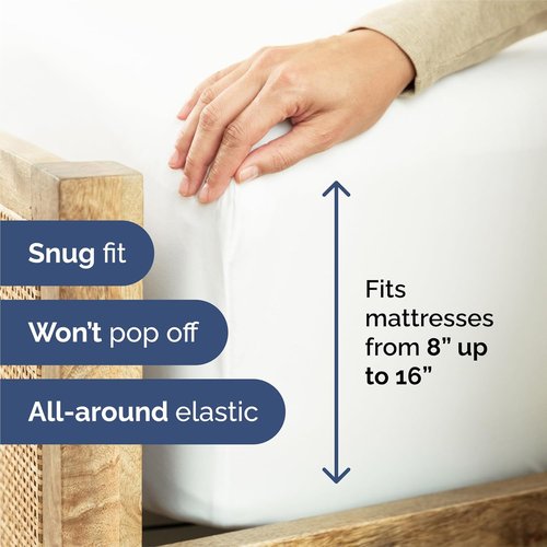 King 6 Piece Sheet Set - Ultra Soft Cooling Luxury Bedding - 8-16 Inch Deep Pockets | White