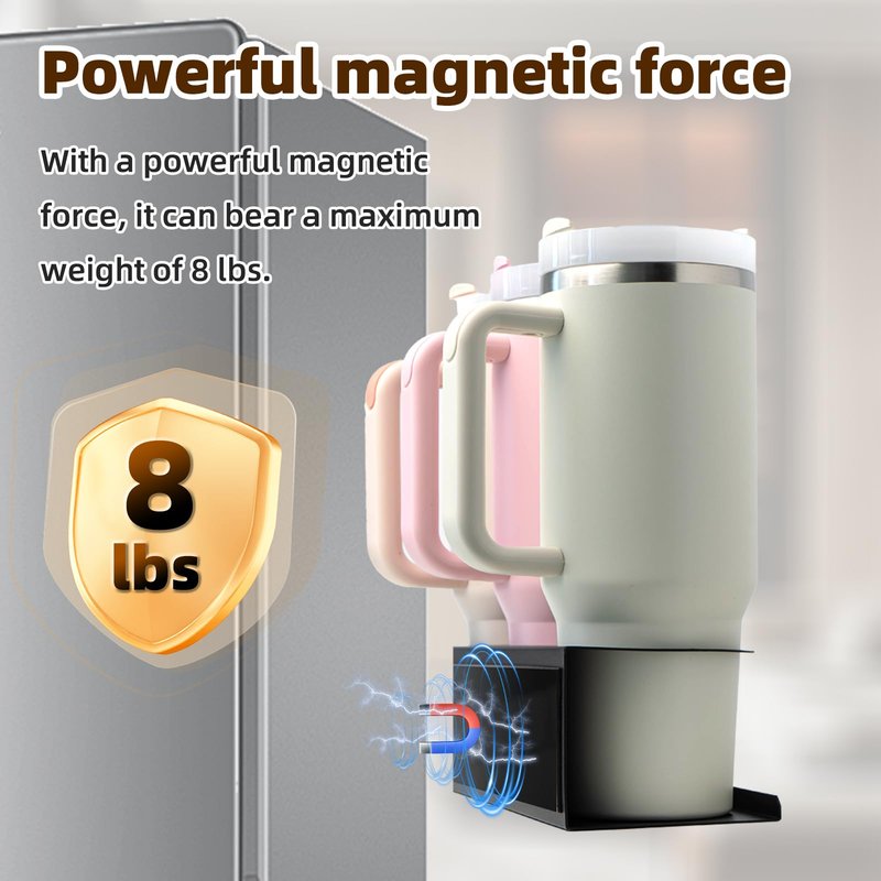 ARTISAN OF VICTORY 2 Pack Magnetic Cup Holder for Stanley 30/40 oz - Heavy Duty Metal Kitchen Organizer with Self-Adhesive Tape for Stanley Accessories, Space-Saving Kitchen Storage for Home& Office
