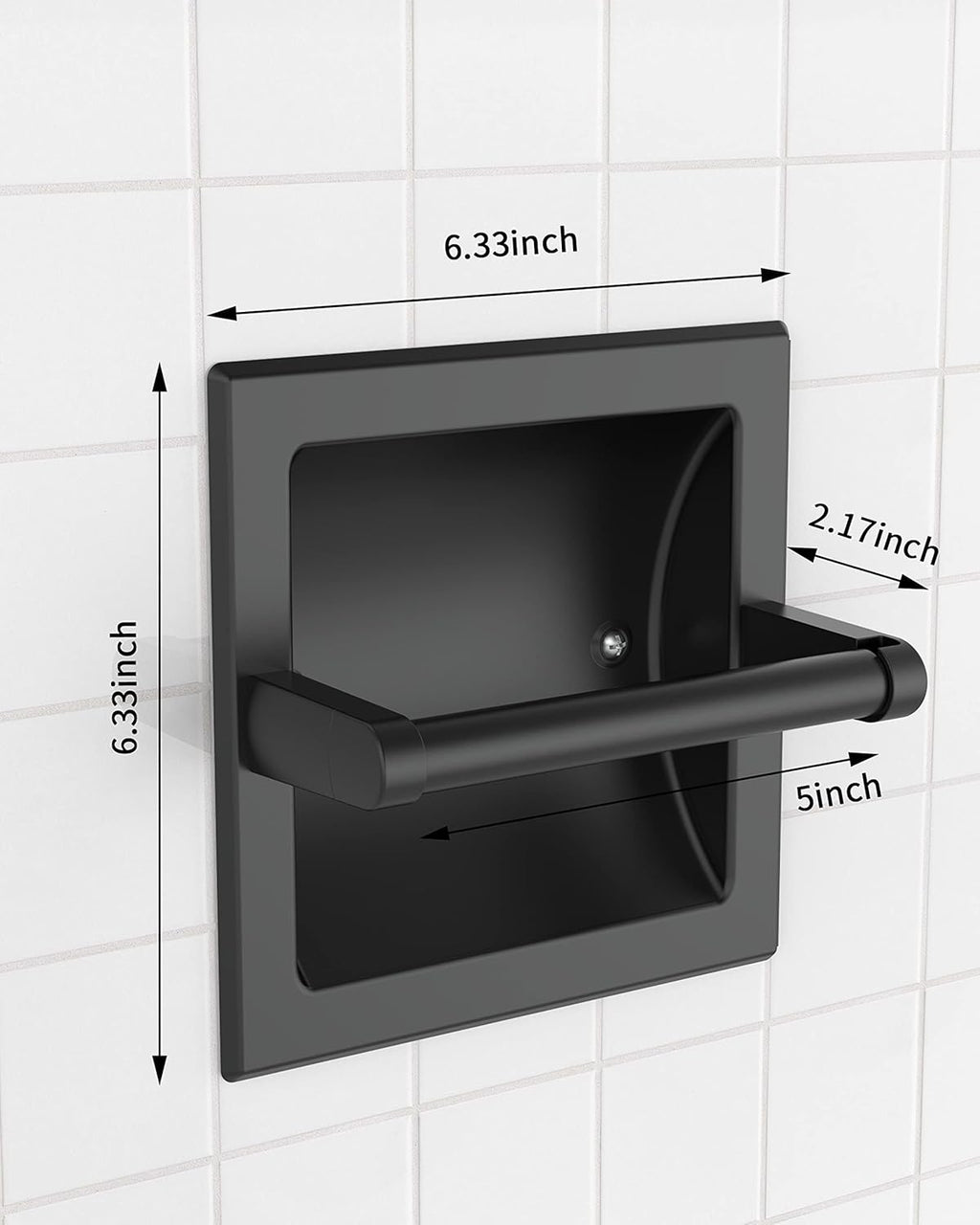 Skiennix Matte Black Toilet Paper Holder - Pivoting Wall Mount for Large Rolls | Stainless Steel Design