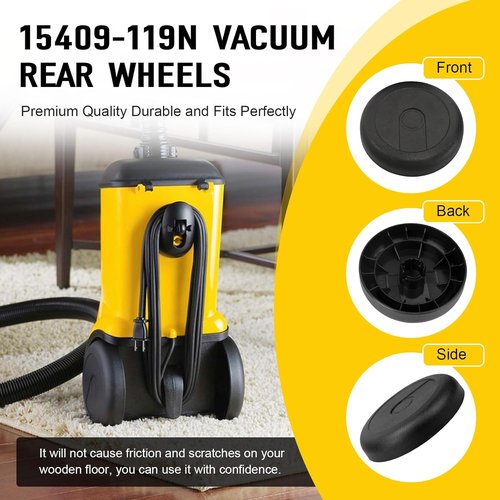 Eureka 15409-119N Vacuum Rear Wheels - Durable Replacement for Mighty Mite 3600 Series | 2-Pack