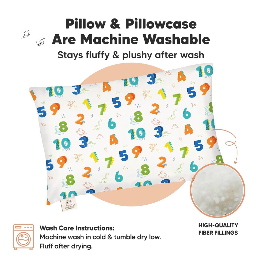 My Little Dreamy Toddler Pillow - 13x18 Organic Cotton Travel Pillowcase, Soft & Breathable for Ages 2-5