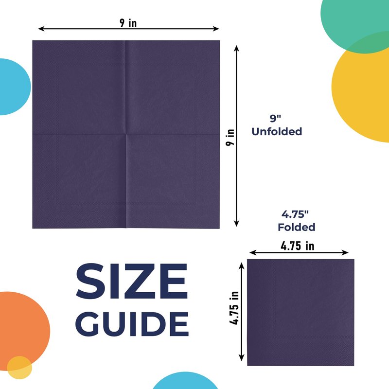 Party Solids Dark Purple Napkins Disposable Everyday 100 Pcs 2 Ply Dark Purple Cocktail Napkins Paper Everyday For Parties & Party Supplies