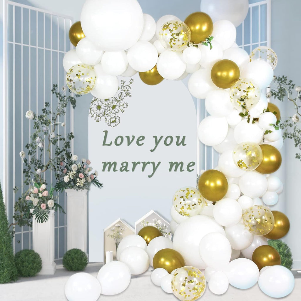 ASIYUHY White Balloons - 100 Pack 12 Inch Latex Balloons with Ribbons for Weddings & Parties