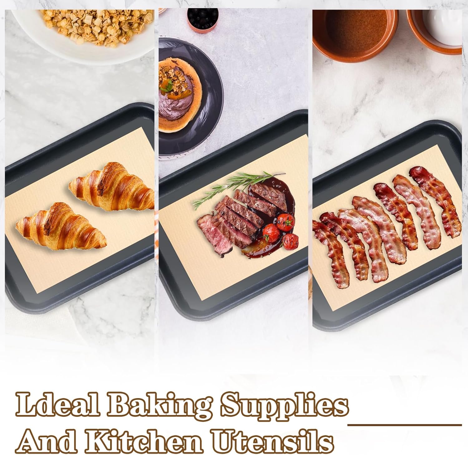 Ninsula Silicone Baking Mats - Non-Stick Reusable 2-Pack | 16.5"x11.6" Food Safe Sheets for Cookies, Bread, Pizzas
