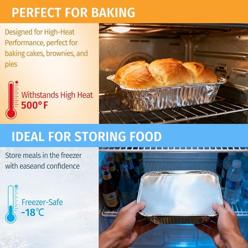 40 Pack Disposable Aluminum Foil Pans with Lids - 9x9 & 8x8 Square for Meal Prep and Cooking