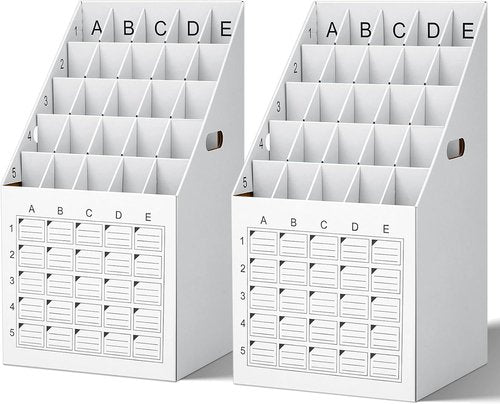 Menkxi Roll File Holder - 25 Slot Vertical Blueprint Storage Organizer | Corrugated Cardboard Design