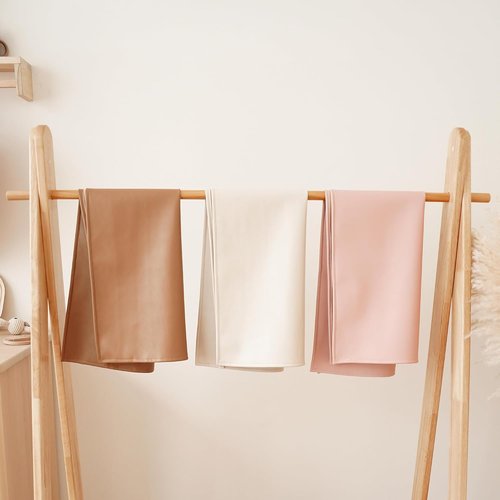 Konssy Faux Leather Baby Changing Mat - Waterproof & Portable Diaper Pad for Travel | 30 x 17 Inches (Brown/Beige)