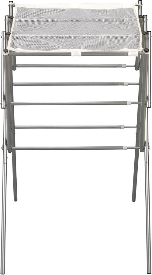 Household Essentials Clothes Drying Rack - Foldable, Expandable & Collapsible | Silver Finish