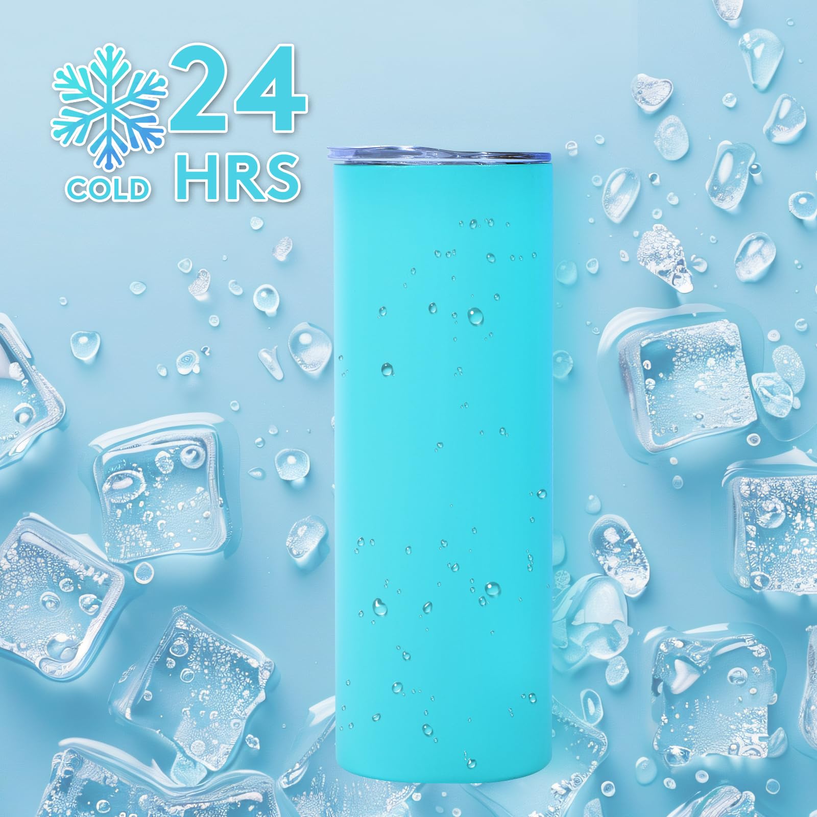 Dongni Skinny Tumbler with Lid 20 oz Stainless Steel Vacuum Insulated Double Wall Travel Coffee Water Tumblers Cup (Mix 12pack)