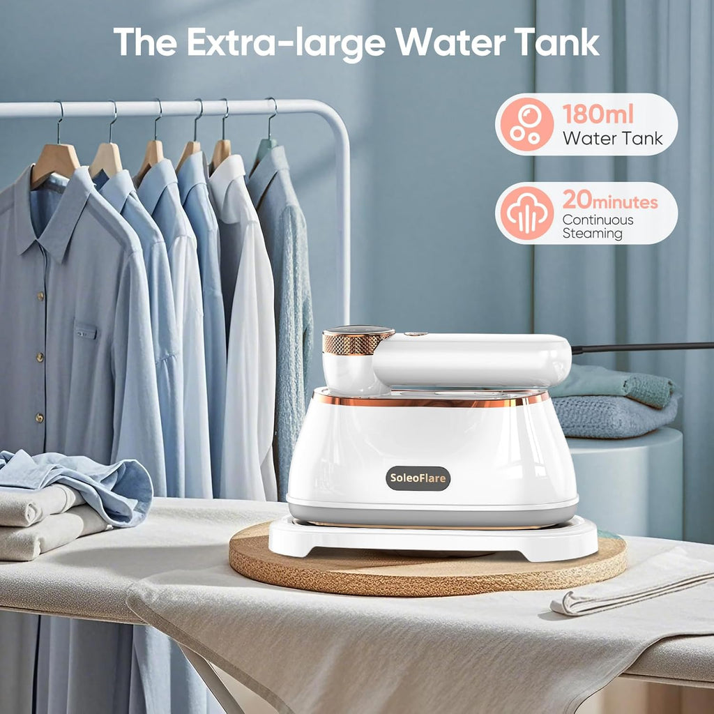 Skiennix 2-in-1 Clothes Steamer & Iron - 1200W Travel Steam Iron with 5 Modes & 180ml Capacity, White