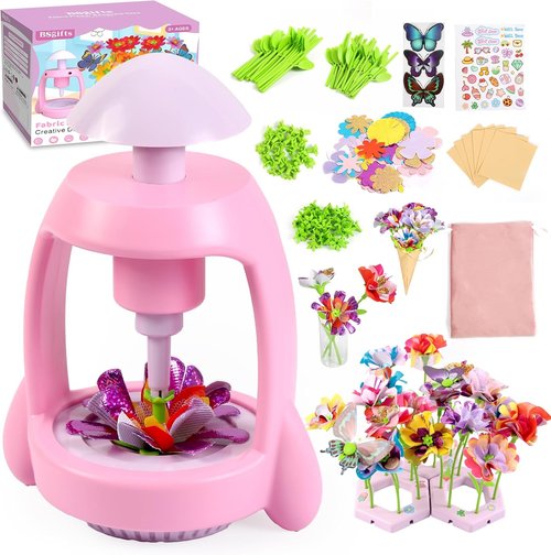 Bsgifts DIY Flower Press Kit - Creative Fabric Flower Making Toys for Kids Ages 3-12 | Perfect Arts & Crafts Gift