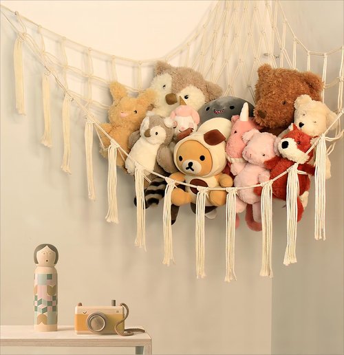 Mirolam Stuffed Animal Storage Hammock Net - Large Toy Organizer for Baby Nursery Decor