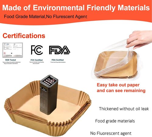 Air Fryer Liners - 200 Pcs Disposable Parchment Paper for Instant Pot Vortex Plus 6QT XL