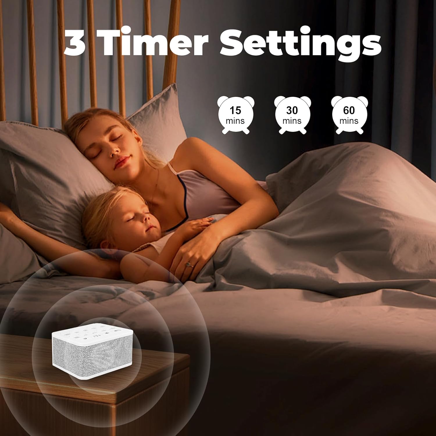 Skiennix White Noise Sound Machine - Portable Sleep Aid with 10 Soothing Sounds | Rechargeable & Timer Function