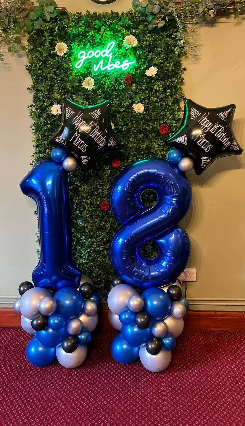 Number 5 Foil Balloon by Night Blue - 40 Inch Giant Birthday Decoration for Kids' 5th Party