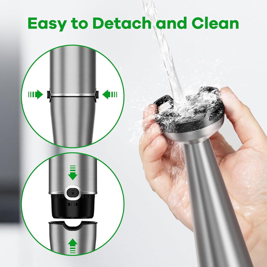 Turelar Immersion Blender - 1100W Handheld Stick Blender Set with Variable Speed & Attachments | Black