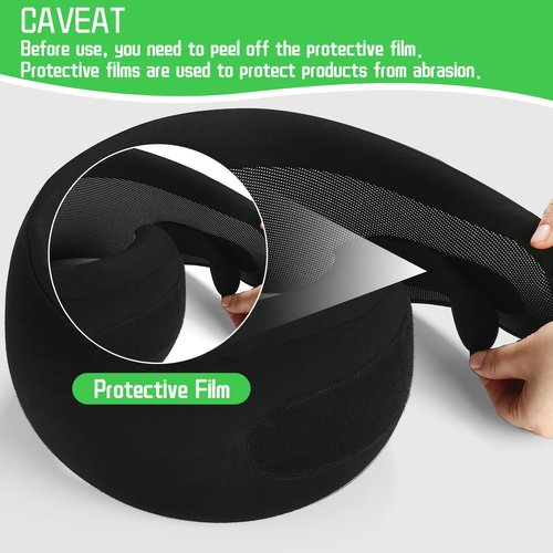 REDOFF®Travel Pillow for Neck Support, Memory Foam Neck Pillow for Airplane, Car, Office - Adjustable Strap with Magic Tape, Breathable & Portable with Storage Bag，It's Good to give Gifts.（Black）