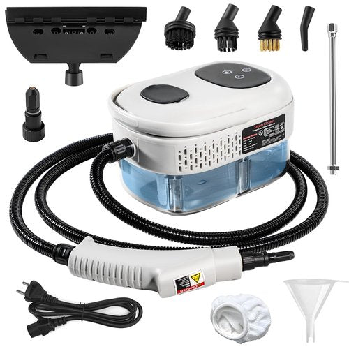 Handheld Steam Cleaner, 1000ml Water Tank, 15S Heat-up Time, Multipurpose Steamer for Home Use, Pressurized Steamer for Cleaning Floor, Upholstery, Grout and Car White