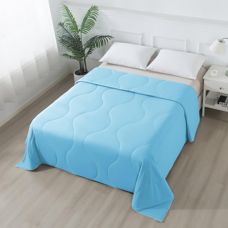ELNIDO QUEEN Cooling Blanket for Hot Sleepers, Summer Cooling Comforter Queen Size for Night Sweats, Breathable All-Season Lightweight Blanket, (90x90 inch，Grey