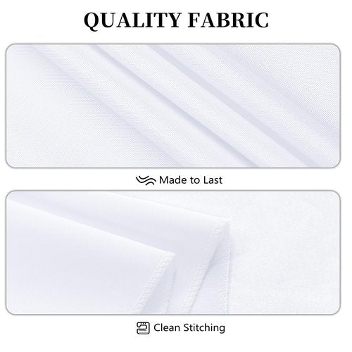 RestfulGlow 12 Pack White Tablecloth 60 x 126 Inch Rectangular Table Cloth for 8 Foot Rectangle Tables, Wrinkle Resistant Washable Fabric Polyester Table Covers for Wedding Party Banquet Buffet